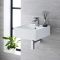 Milano Dalton - White Modern Square Wall Hung Basin - 410mm x 410mm (1 Tap-Hole)