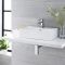 Milano Dalton - White Modern Rectangular Countertop Basin - 550mm x 310mm (1 Tap-Hole)