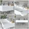 Milano Elswick - White Modern 820mm x 420mm Rectangular Double Wall Hung Basin with Chrome Towel Rail