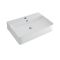 Milano Farington - White Modern Rectangular Countertop Basin with Mono Mixer Tap - 600mm x 420mm