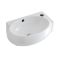 Milano Irwell - White Modern Round Wall Hung Corner Basin with Mono Mixer Tap - 430mm x 280mm