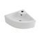 Milano Newby - White Modern Round Wall Hung Corner Basin with Mono Mixer Tap - 460mm x 320mm