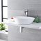 Milano Select - White Modern Countertop Basin - 590mm x 390mm (No Tap-Holes)