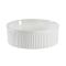 Milano Florence - White Fluted Round Countertop Basin - 370mm (No Tap-Holes)
