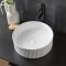 Milano Florence - White Fluted Round Countertop Basin - 370mm (No Tap-Holes)
