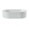 Milano Florence - White Fluted Oval Countertop Basin - 490mm x 310mm (No Tap-Holes)