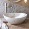 Milano Altham - Marble Effect Oval Countertop Basin - 405mm x 330mm (No Tap Holes)
