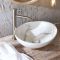 Milano Altham - Marble Effect Oval Countertop Basin - 405mm x 330mm (No Tap Holes)