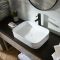 Milano Covent - White Modern Rectangular Countertop Basin - 550mm x 380mm (No Tap-Holes)
