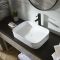 Milano Covent - White Modern Rectangular Countertop Basin - 550mm x 380mm (No Tap-Holes)