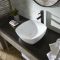 Milano Berkely - White Modern Round Countertop Basin - 400mm (No Tap-Holes)