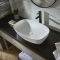 Milano Berkely - White Modern Oval Countertop Basin - 600mm x 380mm (No Tap-Holes)