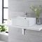 Milano Farington - White Modern Rectangular Countertop Basin (1 Tap-Hole) - Choice of Size and Overflow Ring Finish