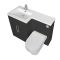 Milano Lurus - Black Grey 1105mm Modern Left-Hand Vanity and WC Combination Unit with Ballam Toilet - Chrome T-Bar Handles