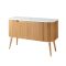 Milano Chalton - Oak Curved Fluted Vanity Unit - Choice of Size and Basin