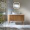 Milano Chalton - Oak Curved Fluted Vanity Unit - Choice of Size and Basin