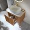 Milano Chalton - Oak Curved Fluted Vanity Unit - Choice of Size and Basin