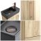 Milano Lurus - 400mm Modern Cloakroom Vanity Unit with Black Basin - Choice of Finish and Handles