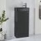 Milano Lurus - 400mm Modern Cloakroom Vanity Unit with Black Basin - Choice of Finish and Handles