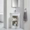 Milano Lurus - 580mm Modern Cloakroom Corner Vanity Unit with Basin - Choice of Handles