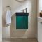 Milano Lurus - 400mm Wall Hung Modern Cloakroom Vanity Unit with Black Basin - Choice of Finish and Handles