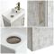 Milano Lurus - 400mm Compact Wall Hung Cloakroom Vanity Unit and Basin - Choice of Finish and Handles