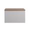 Milano Oxley - White and Golden Oak 600mm Wall Hung Vanity Unit with Countertop Basin