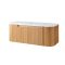 Milano Chalton - Oak Curved Wall Hung Fluted Vanity Unit - Choice of Size and Basin