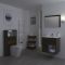 Milano Bexley - Dark Oak Modern 600mm Vanity Unit with WC Unit and Back to Wall Pan
