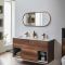 Milano Gianna - Brushed Copper Oval Wall Hung Mirror - 1000mm x 400mm