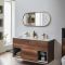 Milano Gianna - Brushed Brass Oval Wall Hung Mirror - 1000mm x 400mm