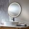 Milano Camila - Black Modern Round Anti-Fog LED Mirror - 600mm