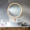 Milano Camila - Brushed Copper Modern Round Anti-Fog LED Mirror - 600mm