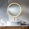 Milano Camila - Brushed Brass Modern Round LED Mirror - 600mm
