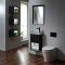 Milano Bexley - 400mm Wall Hung Open Shelf Cloakroom Vanity Unit with Basin - Choice of Finish and LED Light