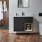 Milano Bexley - 810mm Wall Hung Open Shelf Vanity Unit with Basin - Choice of Finish, Basin and LED Light