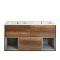 Milano Bexley - 1210mm Wall Hung Open Shelf Vanity Unit with Double Basin - Choice of Finish, Basin and LED Light