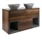 Milano Bexley - 1200mm Wall Hung Open Shelf Vanity Unit with Elements Countertop Basins - Choice of Basin, Finish and LED Light