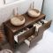 Milano Bexley - 1200mm Wall Hung Open Shelf Vanity Unit with Elements Countertop Basins - Choice of Basin, Finish and LED Light