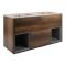 Milano Bexley - 1212mm Wall Hung Open Shelf Vanity Unit with Elements Double Basin - Choice of Basin, Finish and LED Light