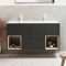 Milano Bexley - 1212mm Wall Hung Open Shelf Vanity Unit with Elements Double Basin - Choice of Basin, Finish and LED Light