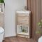 Milano Bexley - 450mm Modern Open Shelf Cloakroom Corner Vanity Unit with Basin - Choice of Finish and LED Light