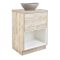 Milano Bexley - 600mm Open Shelf Vanity Unit with Elements Countertop Basin - Choice of Basin, Finish and LED Light