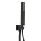 Milano Preto - Modern Hand Shower with Integrated Wall Bracket and Outlet Elbow - Black