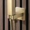 Milano Lyra - Modern Square Hand Shower with Integrated Wall Bracket and Outlet Elbow - Brushed Brass