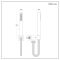Milano Lyra - Modern Square Hand Shower with Integrated Wall Bracket and Outlet Elbow - Brushed Brass