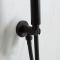 Milano Nero - Modern Round Hand Shower with Wall Bracket and Integrated Outlet Elbow - Black