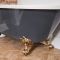 Milano Hest - Stone Grey Traditional Freestanding Corner Bath with Brushed Gold Feet - 1685mm x 750mm - Left/Right Hand Options