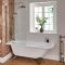 Milano Legend - White Traditional Freestanding Corner Shower Bath with Brushed Gold Feet and Screen - 1685mm x 750mm - Left/Right Hand Options