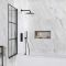 Milano Barq - Black Grid Bath Shower Screen